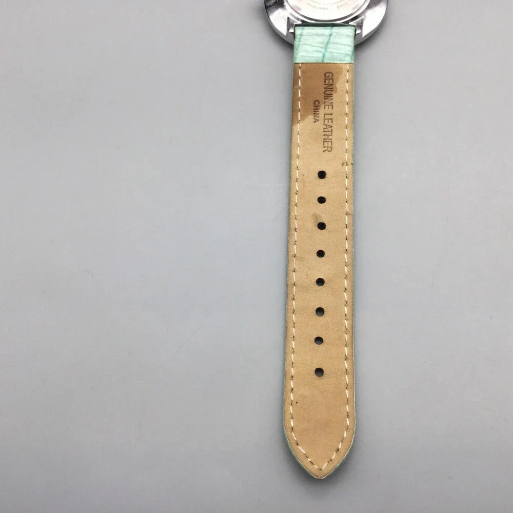 Armitron Womens Watch 35mm MOP Dial Green Leather Crystal Bezel New Battery